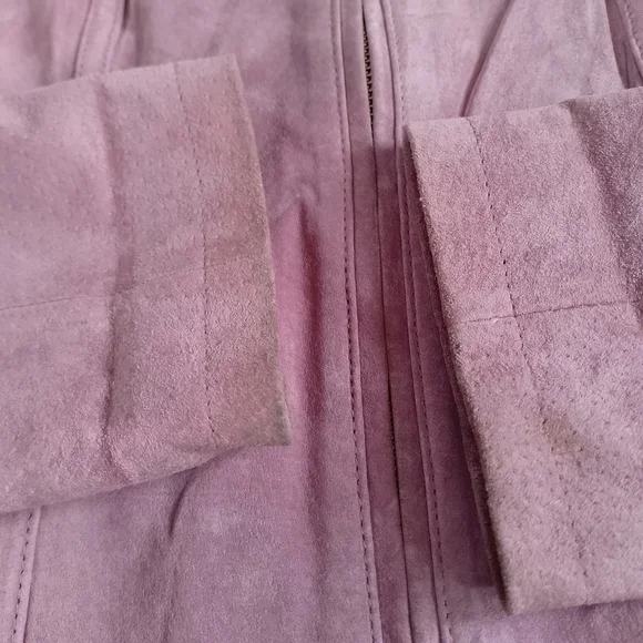 Vintage Le Chateau Pink Suede Zip-Front Jacket Motorcycle Jacket - Picture 7 of 10